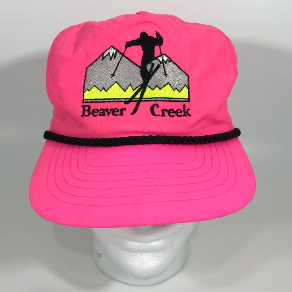 Vintage Beaver Creek Ski Resort Zip Back Hat Pink
